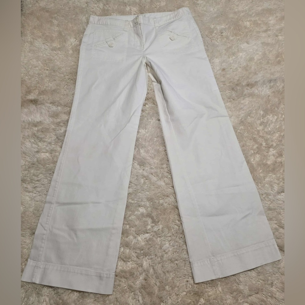 LOFT White Wide Leg Flare Jeans